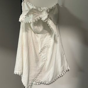 White Romper with front tie